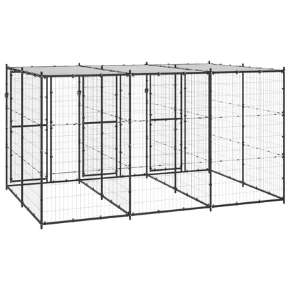 Hondenkennel met dak 7,26 m² staal
