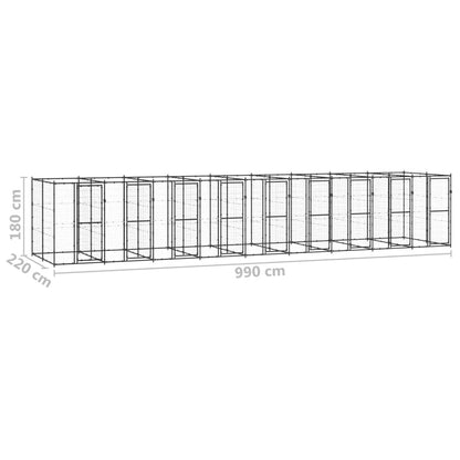Hondenkennel 21,78 m² staal