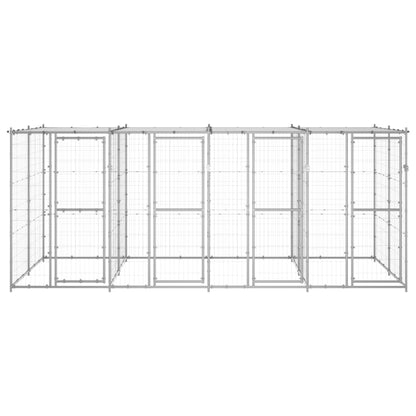 Hondenkennel met dak 9,68 m² gegalvaniseerd staal