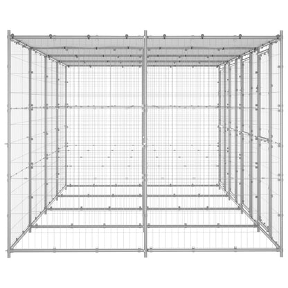 Hondenkennel met dak 9,68 m² gegalvaniseerd staal