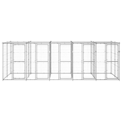 Hondenkennel met dak 12,1 m² gegalvaniseerd staal