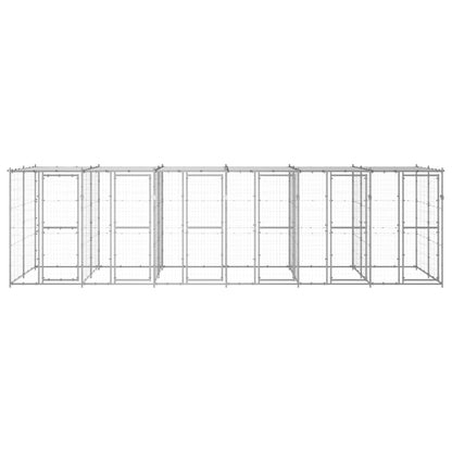Hondenkennel met dak 14,52 m² gegalvaniseerd staal