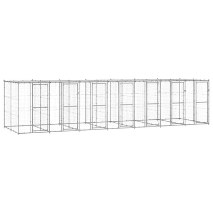 Hondenkennel met dak 16,94 m² gegalvaniseerd staal
