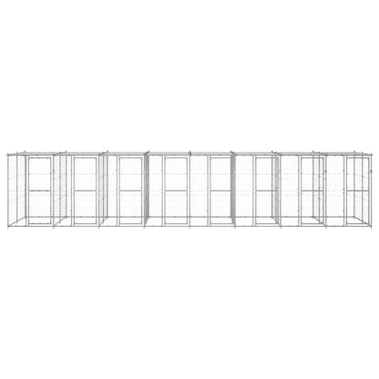 Hondenkennel met dak 19,36 m² gegalvaniseerd staal