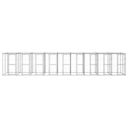 Hondenkennel met dak 21,78 m² gegalvaniseerd staal