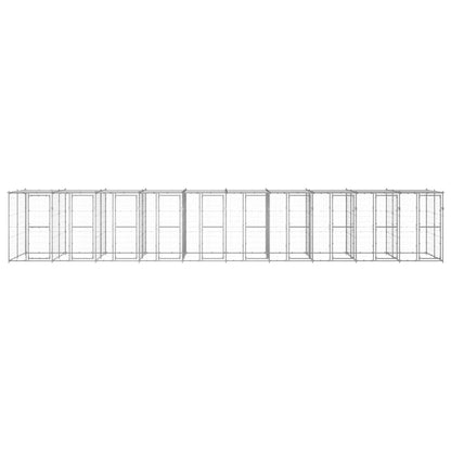 Hondenkennel met dak 24,2 m² gegalvaniseerd staal