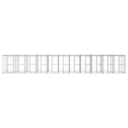 Hondenkennel met dak 26,62 m² gegalvaniseerd staal
