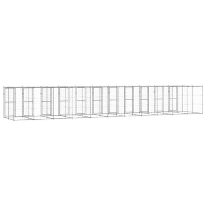 Hondenkennel met dak 29,04 m² gegalvaniseerd staal