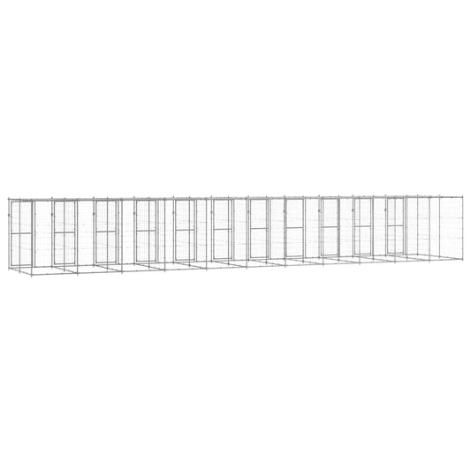 Hondenkennel met dak 29,04 m² gegalvaniseerd staal