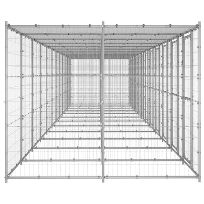 Hondenkennel met dak 29,04 m² gegalvaniseerd staal