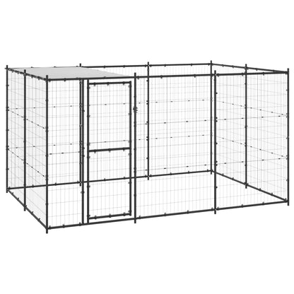 Hondenkennel met dak 7,26 m² staal