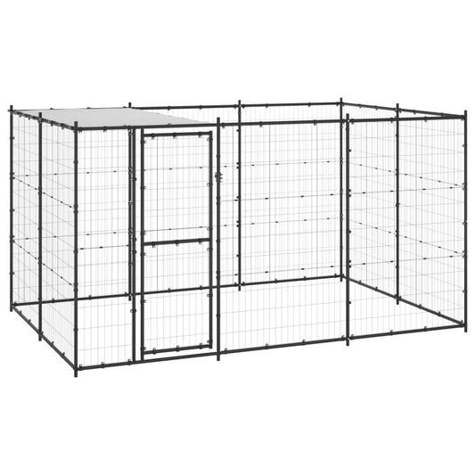 Hondenkennel met dak 7,26 m² staal
