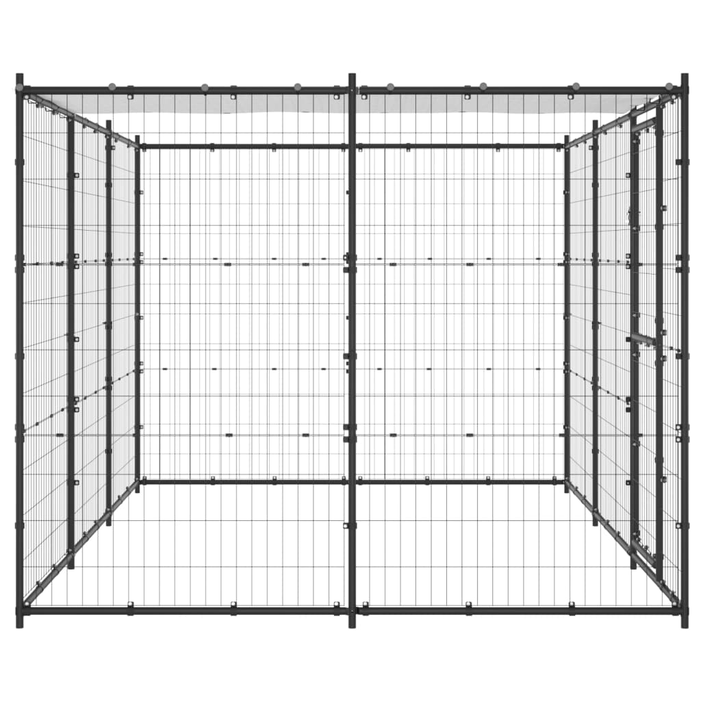 Hondenkennel met dak 7,26 m² staal