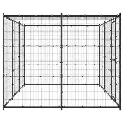 Hondenkennel met dak 7,26 m² staal