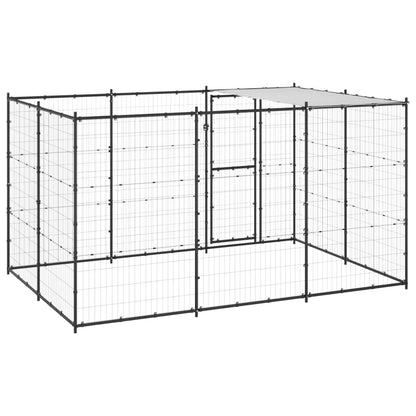 Hondenkennel met dak 7,26 m² staal