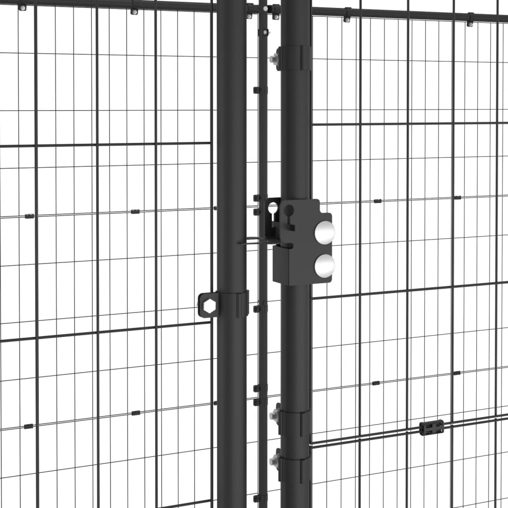 Hondenkennel met dak 7,26 m² staal