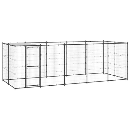 Hondenkennel met dak 12,1 m² staal