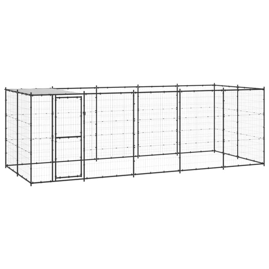 Hondenkennel met dak 12,1 m² staal