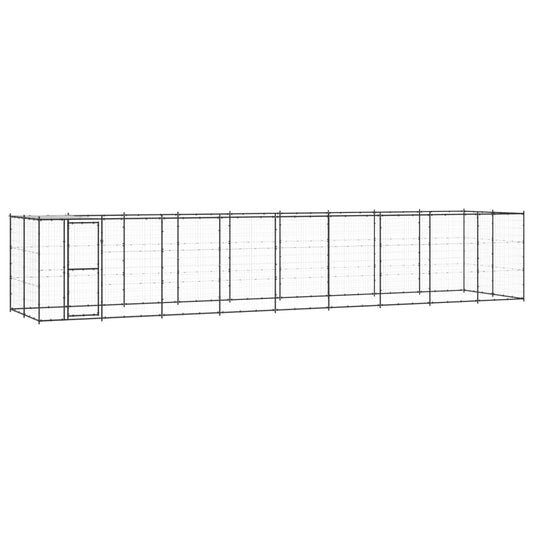 Hondenkennel met dak 21,78 m² staal