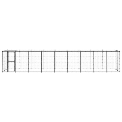 Hondenkennel met dak 21,78 m² staal