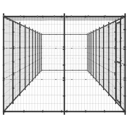 Hondenkennel met dak 21,78 m² staal