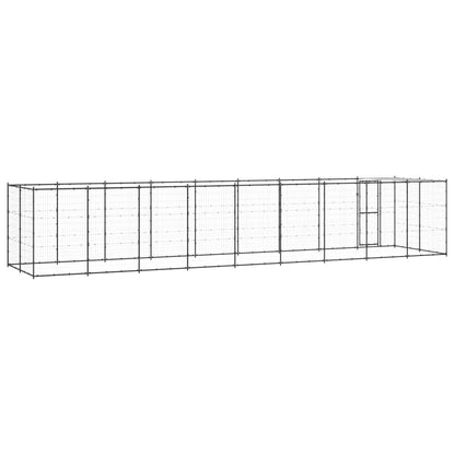Hondenkennel met dak 21,78 m² staal