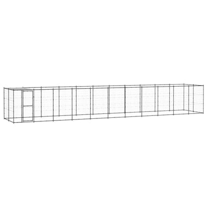 Hondenkennel met dak 26,62 m² staal