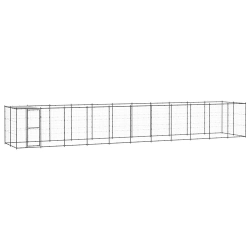 Hondenkennel met dak 26,62 m² staal