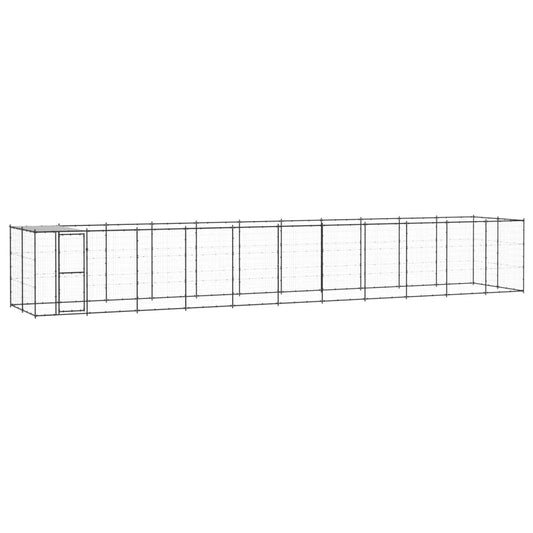 Hondenkennel met dak 26,62 m² staal