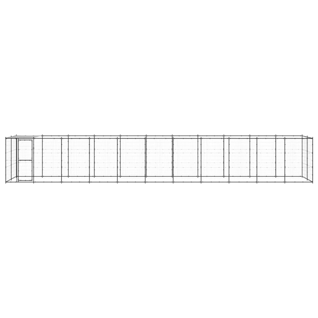 Hondenkennel met dak 26,62 m² staal