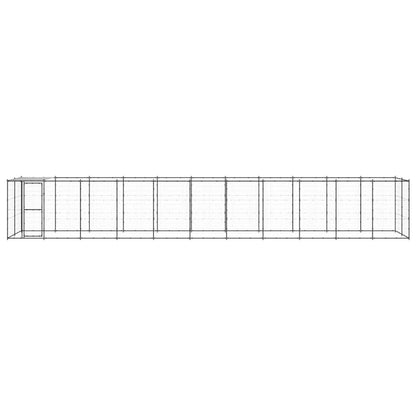 Hondenkennel met dak 26,62 m² staal