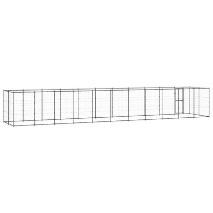 Hondenkennel met dak 26,62 m² staal