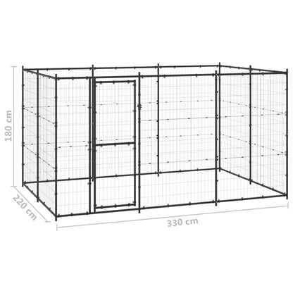 Hondenkennel 7,26 m² staal