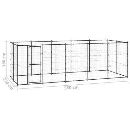 Hondenkennel 12,1 m² staal