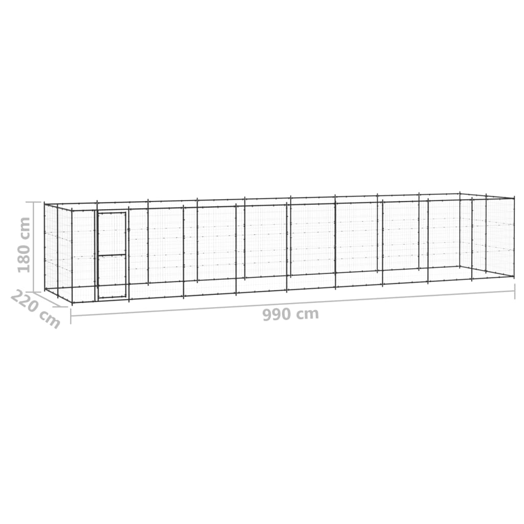 Hondenkennel 21,78 m² staal