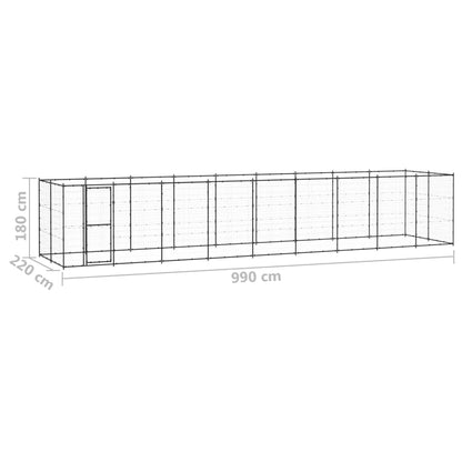 Hondenkennel 21,78 m² staal