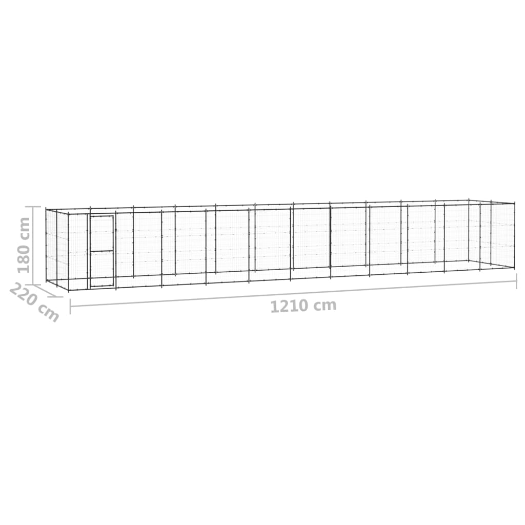 Hondenkennel 26,62 m² staal