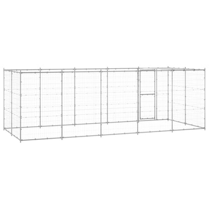 Hondenkennel met dak 12,1 m² gegalvaniseerd staal