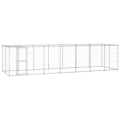 Hondenkennel met dak 16,94 m² gegalvaniseerd staal