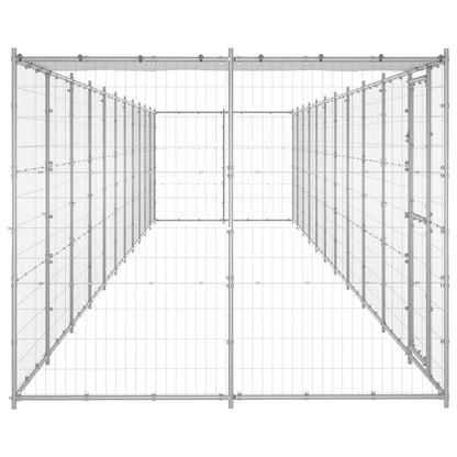 Hondenkennel met dak 26,62 m² gegalvaniseerd staal