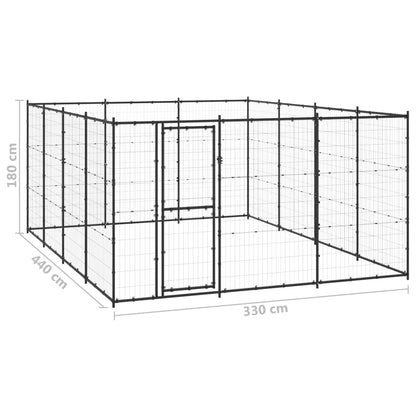 Hondenkennel 14,52 m² staal