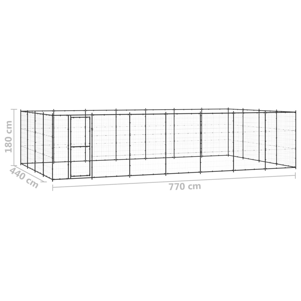 Hondenkennel 33,88 m² staal