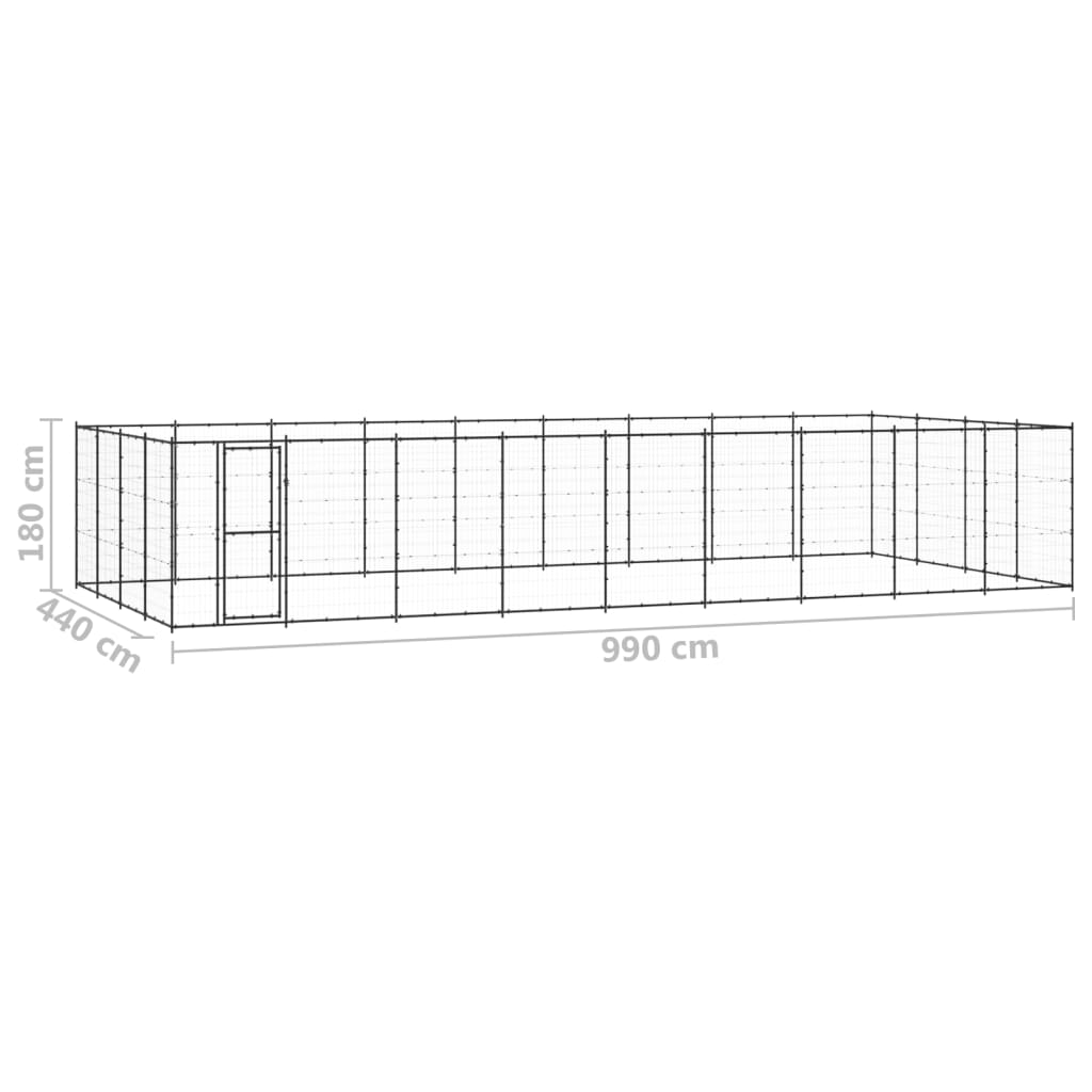 Hondenkennel 43,56 m² staal