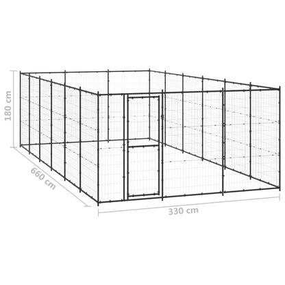 Hondenkennel 21,78 m² staal
