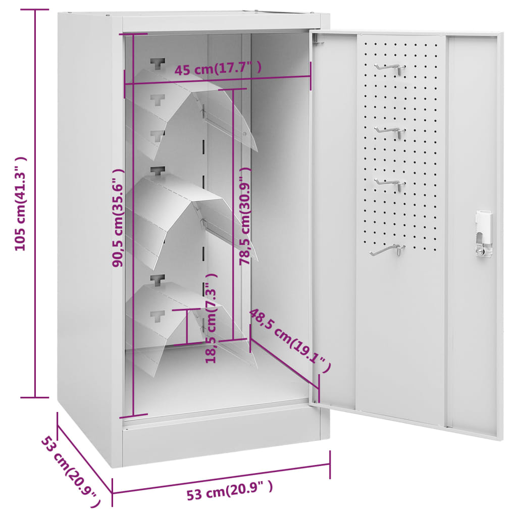 Zadelkast 53x53x105 cm staal lichtgrijs