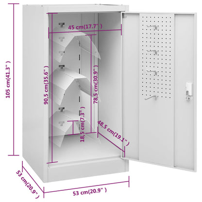 Zadelkast 53x53x105 cm staal lichtgrijs