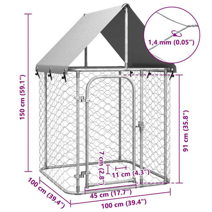 Hondenkennel voor buiten met dak 100x100x150 cm