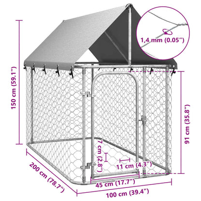 Hondenkennel voor buiten met dak 200x100x150 cm