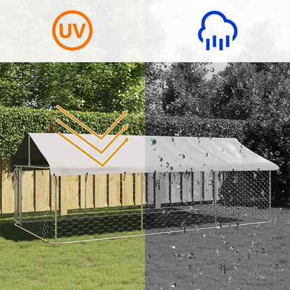 Hondenkennel voor buiten met dak 400x200x150 cm