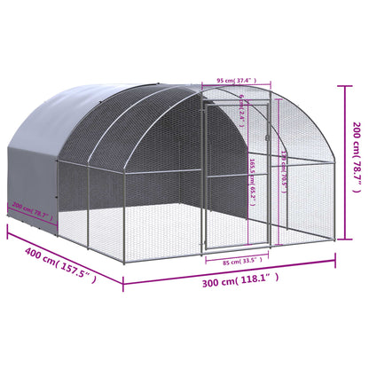 Kippenren 3x4x2 m gegalvaniseerd staal